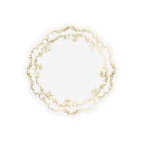 PARTYDECO Tischsets 35.5cm PPT11-008 weiss/gold 6 Stück