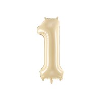 PARTYDECO Folienballon Ziffer 1 72cm FB230P-1-013 beige