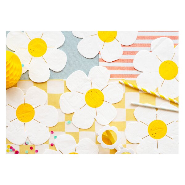 PARTYDECO Servietten 16x13.5cm SPK36 Gänseblümchen 12 Stück