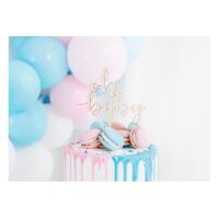 PARTYDECO Caketopper 17cm KPT51-100 Oh baby Holz