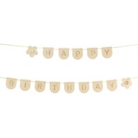 PARTYDECO Girlande Happy Birthday 3m GRLF3 Filz, rosa
