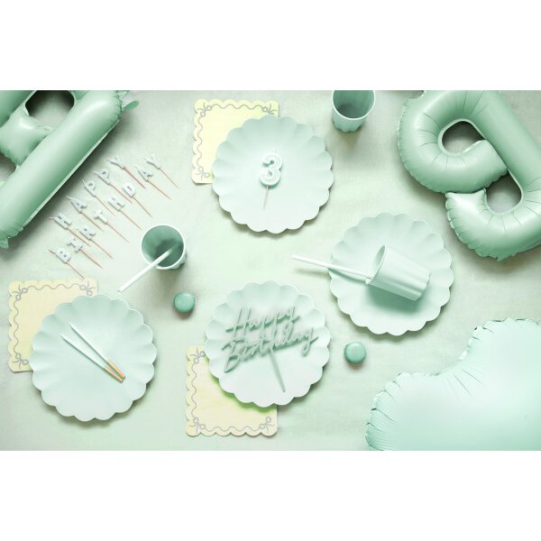 PARTYDECO Assiette &agrave; volants 22cm TPL1-109 vert clair 4 pi&egrave;ces