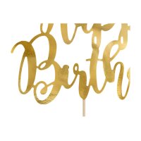 PARTYDECO Caketopper 22.5cm KPT11-019M Happy Birthday gold