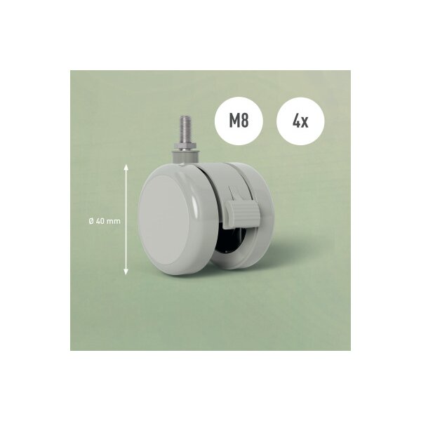 LEITZ Rollen für Sitz-/Stehtisch 5374-00-85 Schwarz 4 Stück