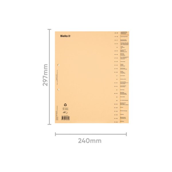BIELLA Répertoire à construction A4 46442690U brun AL 26 pcs.