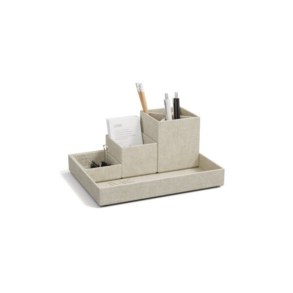 BIGSO BOX OF SWEDEN Stifteköcher Set Lena 7974C5501 Leinen, 4-teilig, beige