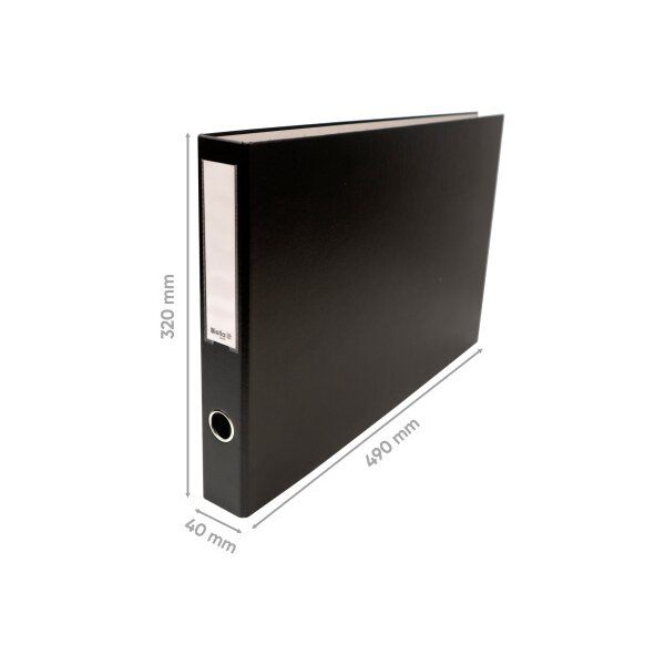 BIELLA Classeur Plasti-Quatro 4cm 12735402U 4 anneaux noir A3 quer