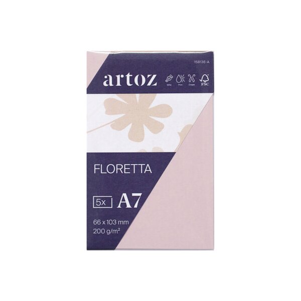 ARTOZ Visitenkarten 1001 A7 15813614-281 200g, light rose 5 Blatt