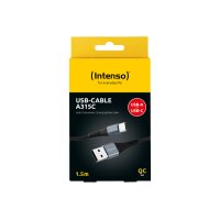 INTENSO Cable USB-A to USB C 7901100 1.5 m, Nylon black