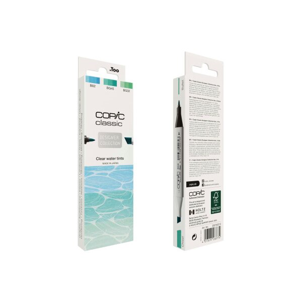 COPIC Marker Classic Designer 200750310 Clear water tints 3 St&uuml;ck