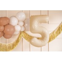PARTYDECO Folienballon Ziffer 5 72cm FB230P-5-013 beige