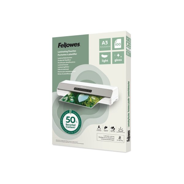 FELLOWES Laminierfolien Recycling A3 100142988 glanz, 80 my 100 Stück