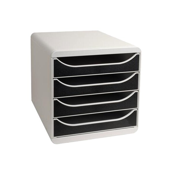 EXACOMPTA Schubladenbox BIG-BOX, 4 Schübe, lichtgrau