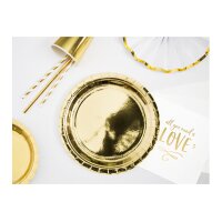 PARTYDECO Teller 23cm TPP58-019ME gold 6 Stück