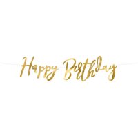 PARTYDECO Girlande Happy Birthday 62cm GRL75-019M gold