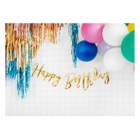 PARTYDECO Girlande Happy Birthday 62cm GRL75-019M gold