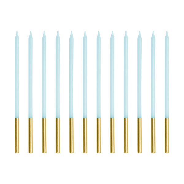 PARTYDECO Geburtstagskerzen 14cm SCD-4-011J hellblau 12 Stück
