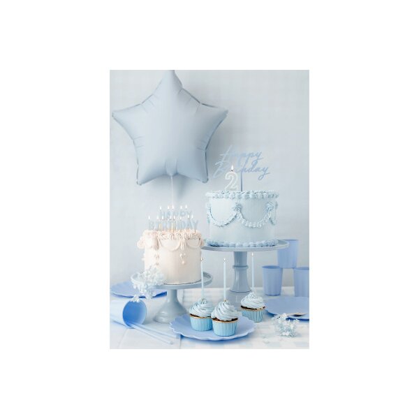 PARTYDECO Geburtstagskerzen 14cm SCD-4-011J hellblau 12 Stück