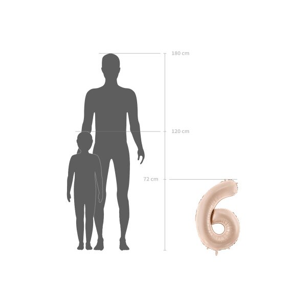 PARTYDECO Folienballon Ziffer 2 72cm FB230P-2-013 beige