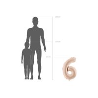 PARTYDECO Folienballon Ziffer 2 72cm FB230P-2-013 beige