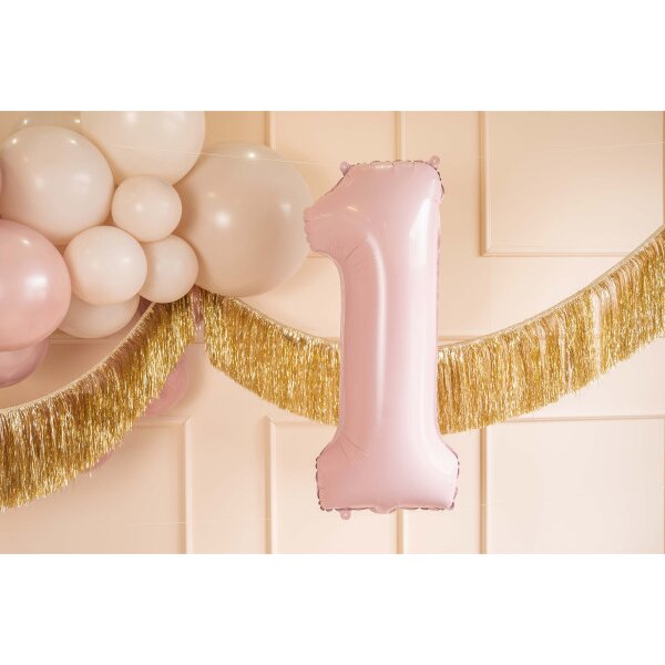 PARTYDECO Folienballon Ziffer 1 72cm FB230P1081J rosa