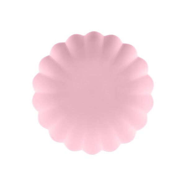 PARTYDECO Assiettes &agrave; volants 22cm TPL1-081 rose 4 pi&egrave;ces