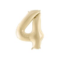 PARTYDECO Folienballon Ziffer 4 72cm FB230P-4-013 beige