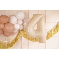 PARTYDECO Folienballon Ziffer 4 72cm FB230P-4-013 beige