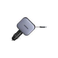 UGREEN Fast Car Charger 2-Port 145W 55910B Retractable Cable