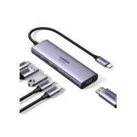 UGREEN 6-in-1 USB-C Hub 35999 10Gbps 4k60Hz, 100W, Gray