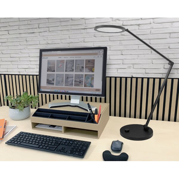 UNiLUX Lampe de bureau &agrave; LED OMEGA, sur pied, noir