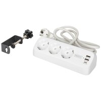 DIGITUS Steckdosenleiste, 3-fach + 3x USB, weiss