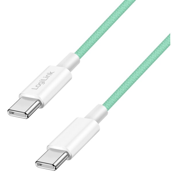 LogiLink C&acirc;ble USB 2.0, USB-C - USB-C, 0,5 m, vert