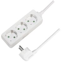 LogiLink Steckdosenleiste, 3-fach, ohne Schalter, weiss