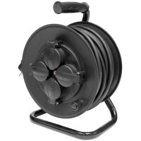 BRÜDER MANNESMANN Outdoor-Kabeltrommel, IP44, schwarz