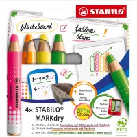 STABILO Whiteboard-Marker MARKdry NEON, 4er Etui