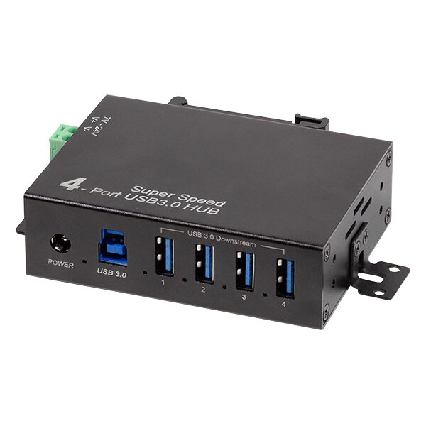 LogiLink Hub industriel USB 3.0, 4 ports, noir