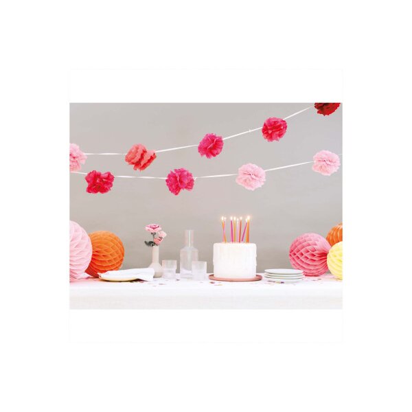RICO DESIGN Girlande Pompons 1.8m, 2 Stück 99001.82.01 pink