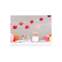 RICO DESIGN Girlande Pompons 1.8m, 2 Stück 99001.82.01 pink