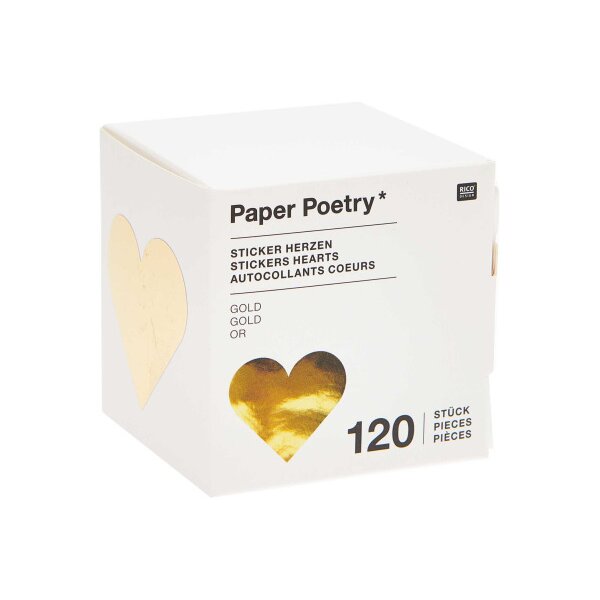 RICO DESIGN Sticker Coeurs 300137 or 120 pièces