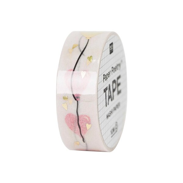 RICO DESIGN Washi Tape Herzluftballon 99001.77.04 gold 15mmx10m