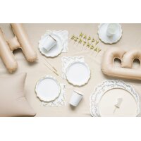 PARTYDECO Serviettes 33x33cm SP33-103-008 blanc/or 12...