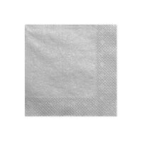 PARTYDECO Servietten 33x33cm SP33-1-018ME silber 20...