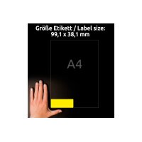 AVERY ZWECKFORM Etiquettes 99,1x38,1mm L7263Y-25 jaune 350 pcs.