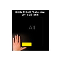 AVERY ZWECKFORM Etiketten 99,1x38,1mm L7263Y-25 gelb 350 Stück