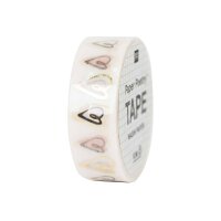 RICO DESIGN Washi Tape Herzen 99001.77.05 puder-gold...