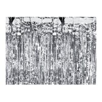 PARTYDECO Partyvorhang 100x200cm CRT3M-018 Metallic silber