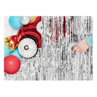 PARTYDECO Partyvorhang 100x200cm CRT3M-018 Metallic silber