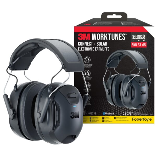 3M WorkTunes Kabelloser Kapsel-Geh&ouml;rschutz Connect &amp; Solar