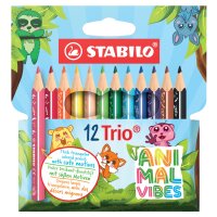 STABILO Crayon de couleur Trio Animal Vibes, étui...